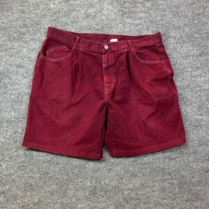 Vintage Rodin International Denim Shorts Men's Burgundy High Rise USA Made - W40